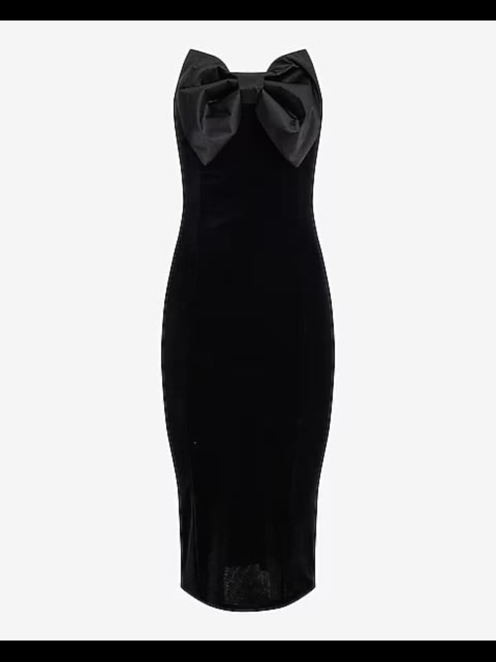 Express Black Strapless Bow-Accent Midi Dress